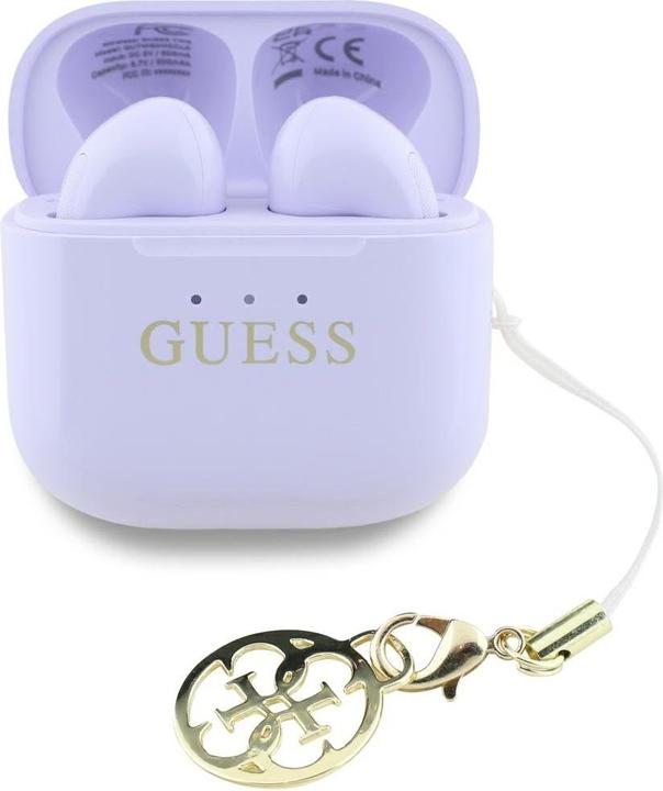 Actual product image Guess TWS Glossy Effect Printed Classic Logo & Charm Headphones - Lavender (4 h, Wireless)