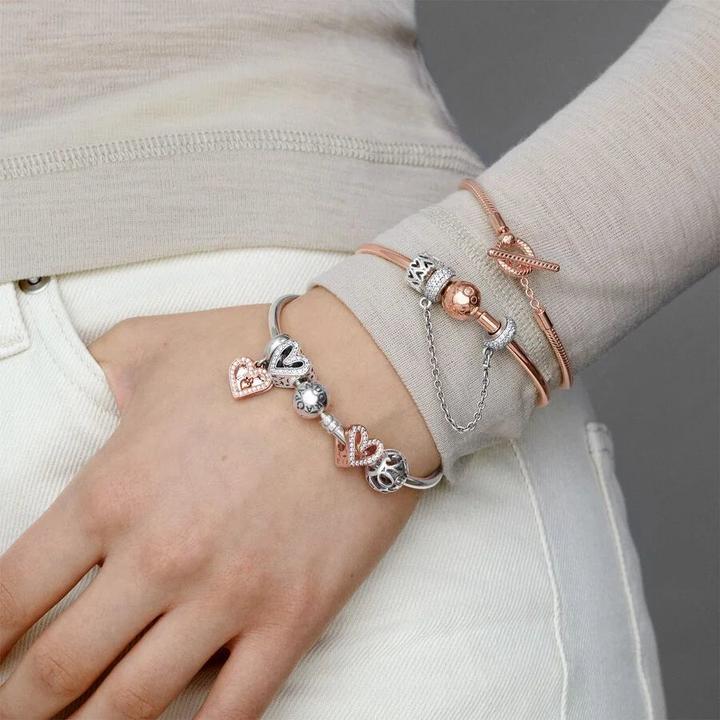 Immagine prodotto Pandora Charm a forma di cuore a mano libera Rose Sparkling (Metallo, placcato oro rosa)