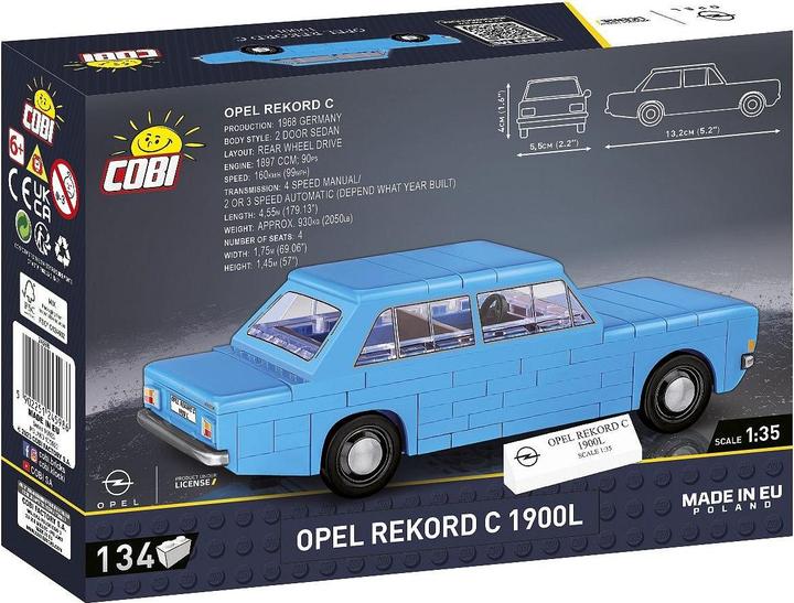 Image du produit Cobi Youngtimer 24598 - Opel Rekord C 1900 L, kit de construction, 1:35, 134 pièces