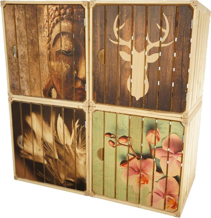 Image du produit Holz Zollhaus Harasse en bois Cerf avec porte, 35 x 35 cm (35 x 35 x 35 cm, 39.20 l)