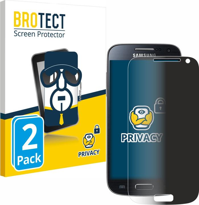 Produktbild BROTECT Sichtschutzfolie Anti-Spy Privacy Folie Blaulicht-Schutz (2 Stück, Samsung Galaxy S4 mini)