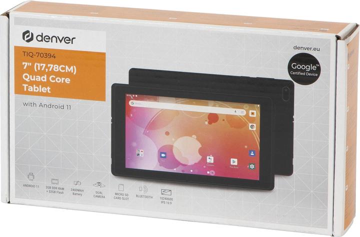 Produktbild Denver TIQ-70394 7 / 32GB / 2GB / WI-FI / Android11 / black (7", 32 GB, Schwarz)