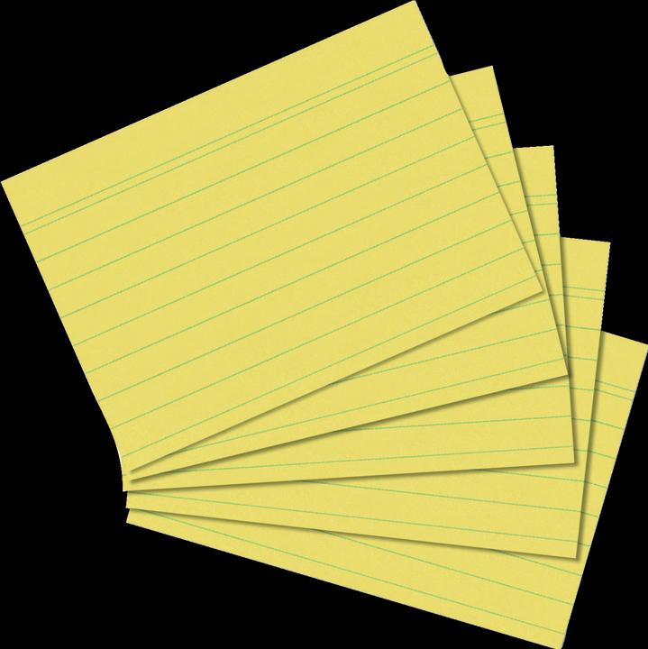 Image du produit Herlitz Fiches, DIN A7, lignées, jaunes en papier, 170 g-qm, sans bois, couleur de la ligne : bleu, double (A7, 170 g/m², 100 x)
