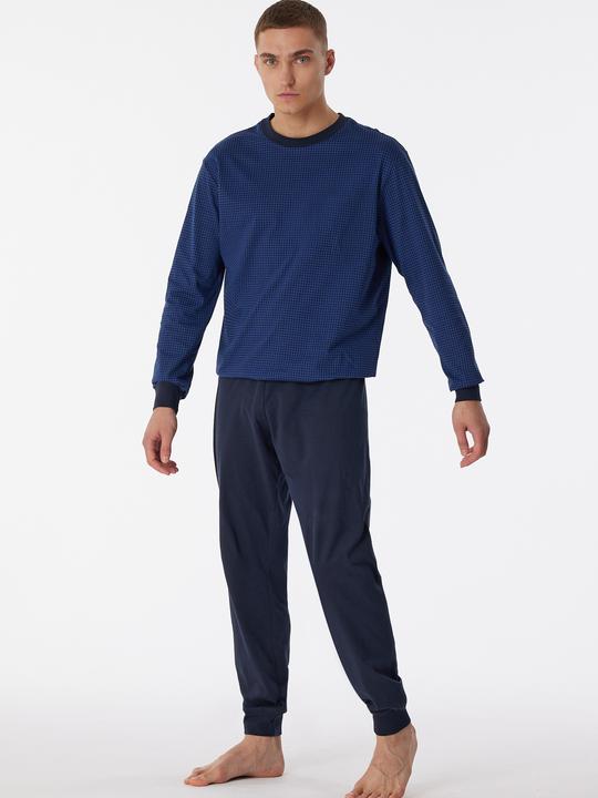 Produktbild Schiesser langer Herren Pyjama / Schlafanzug mit Rundhals-Ausschnitt (L)