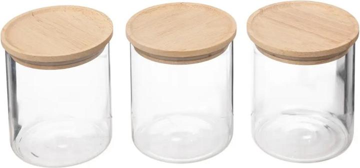 Immagine prodotto 5Five Set di barattoli di vetro con coperchio in legno - confezione da 3 pezzi (0.35 l)