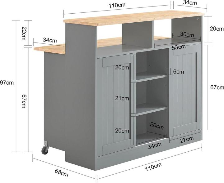 Immagine prodotto SoBuy Sideboard (110 x 97 x 68 cm)