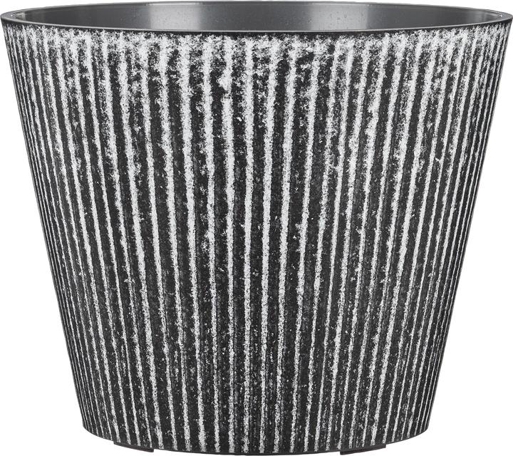 Actual product image Scheurich Purista+ 30, Planter/Pot, Round, Colour: White Line, Made with Recycled (29.80 cm)