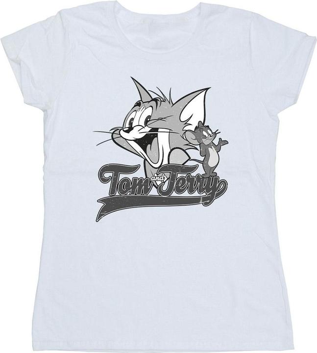 Actual product image Tom & Jerry Womens/Ladies Greyscale Square Cotton T-Shirt (XL)