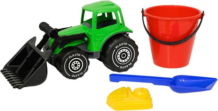 Immagine prodotto Plasto Set per la sabbia con trattore, pinza, vanga e stampo per la sabbia