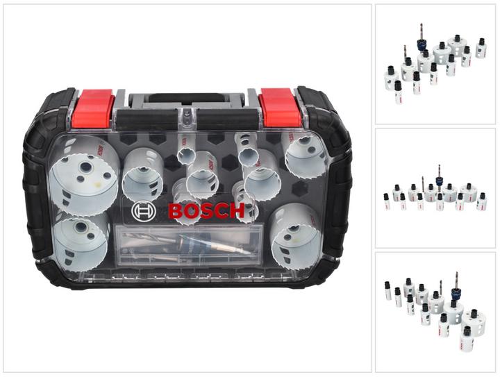 Produktbild Bosch Professional Zubehör 14-teiliges Universal-Set, 2 Lochsägen Progressor for Wood&Metal (20 mm, 22 mm, 25 mm, 32 mm, 35 mm, 40 mm, 44 mm, 76 mm, 60 mm, 68 mm, 51 mm)