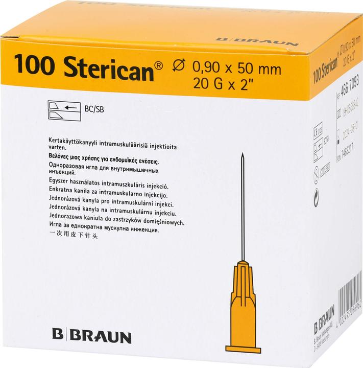 Image du produit B.Braun Aiguille 20G 0.90 x 50mm jaune Luer, 100 pièces
