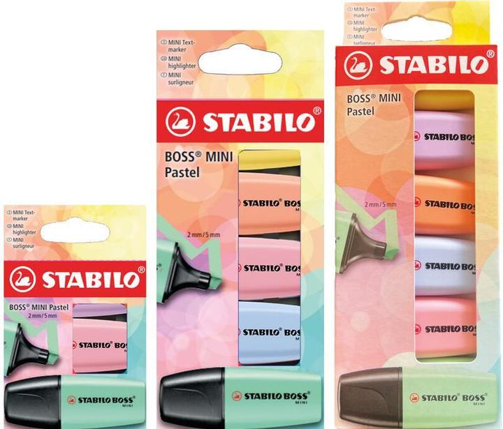 Produktbild STABILO Mini Pastell (rosa und minze, Apricot, Gelb, Wolkenblau, 5 mm, 5 x)