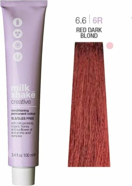 Actual product image Milk_Shake Vopsea permanenta Creative 6.66R, Blond Inchis Rosu, 100ml (Blond Inchis Rosu, 6.66R)
