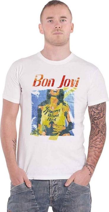 Image du produit Bon Jovi Unisexe Adulte Slippery When Wet Original Cover Cotton T-shirt (S)