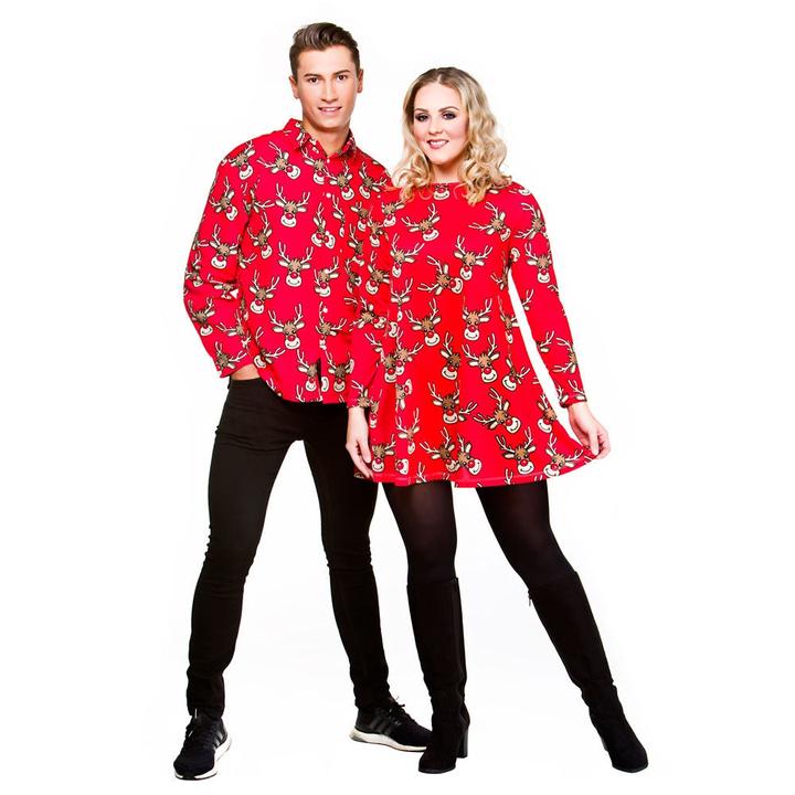 Actual product image Wicked Costumes Weihnachts Hemden mit Rentier Druck in Rot (M)