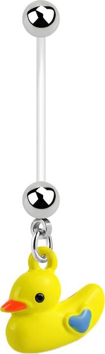 Actual product image Star Piercing Banana Pregnancy with Duck yellow (Bioflex, without brass, Surgical steel 316L)