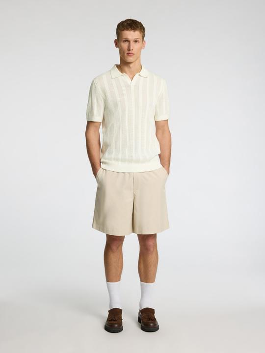 Actual product image Selected Homme Slhwells Ss Knit Crochet Open Polo (XXL)