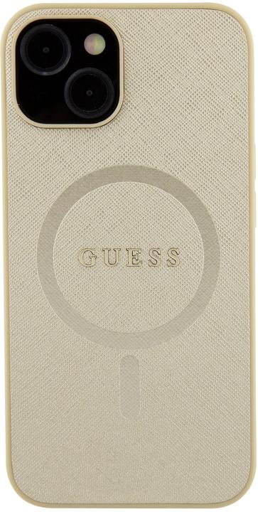 Actual product image Guess GUHMP15SPSAHMCB iPhone 15 6.1" złoty/gold hardcase Saffiano MagSafe (Apple iPhone 15)
