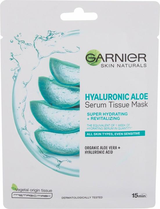 Produktbild Garnier Hyaluronic Aloe Serum Tissue Mask - Textile face mask with aloe vera 28.0g (L) (28 ml)