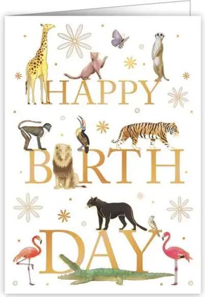 Image du produit Quire Carte d'anniversaire Joyeux anniversaire Animaux du zoo