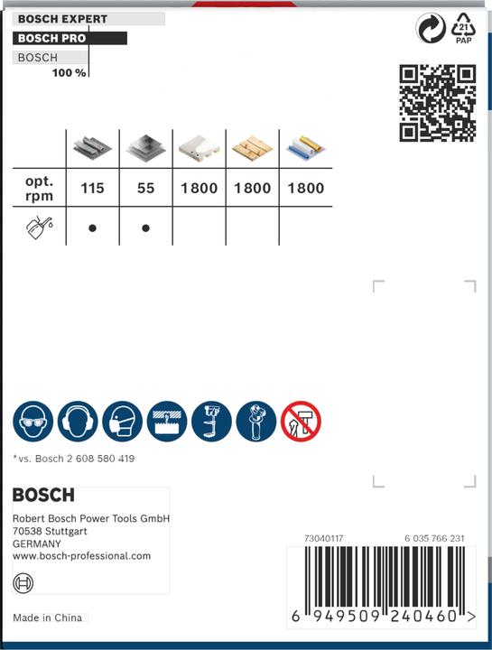 Nährwerte und Zutaten Bosch Professional Zubehör PRO Multi Material PC Plus Lochsäge, 76 mm (76 mm)
