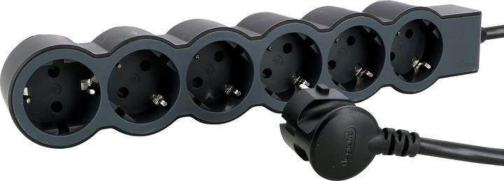 Immagine prodotto Legrand Nastro di presa piatto 6x presa, cavo da 3 metri Nero 694566 (6 x, CEE 16/5, 3 m)