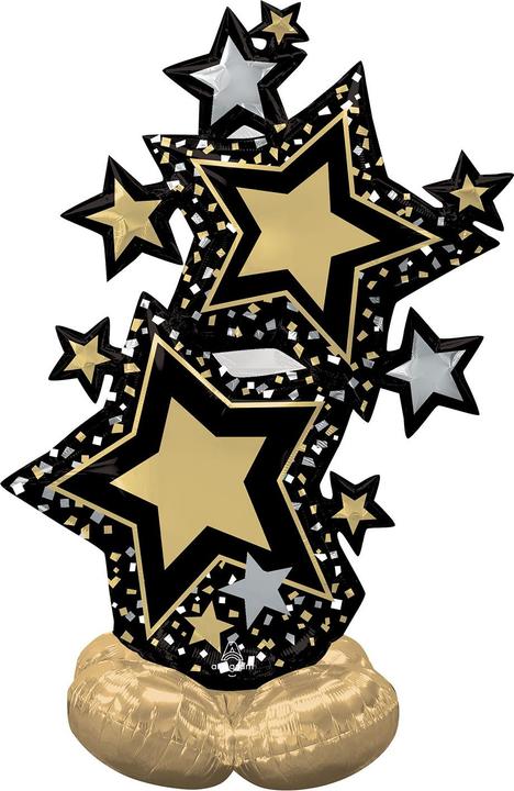Produktbild Anagram AirLoonz Sterne Gold Schwarz P71 verpackt 86 cm x