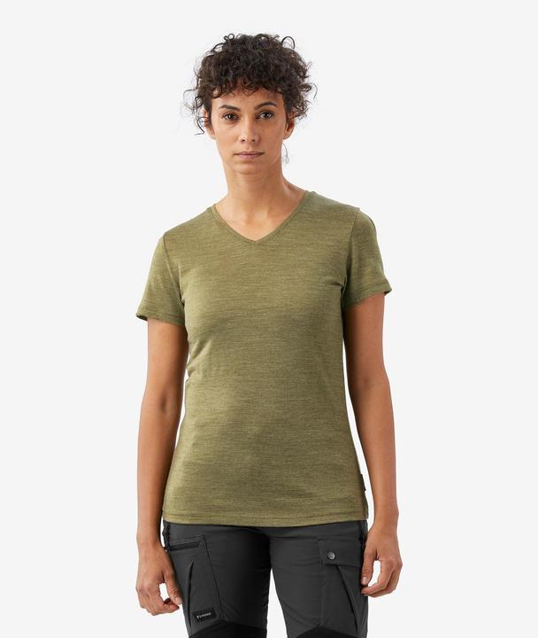 Image du produit Forclaz T-shirt manches courtes en laine mérinos femme, Merino Fresh kaki (S)