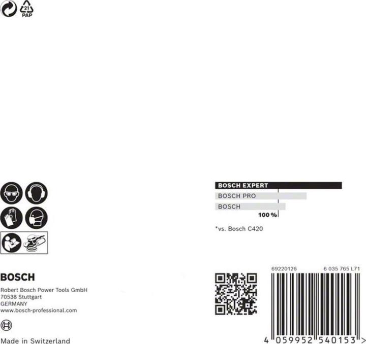 Produktbild Bosch Professional Zubehör EXPERT M480 Schleifnetz für Exzenterschleifer, 125 mm, G 240, 5 Stück (240)