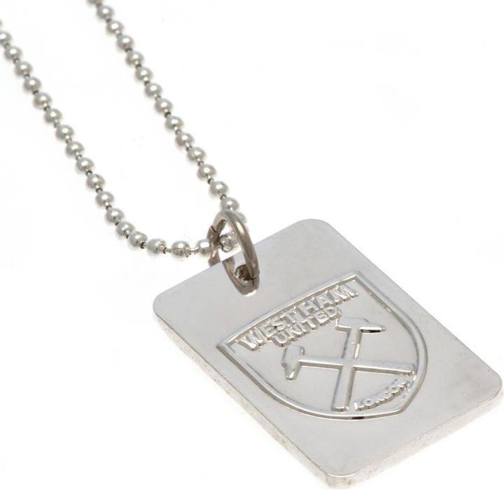 Image du produit West Ham United FC Dog Tag et chaîne argentés (100% métal)