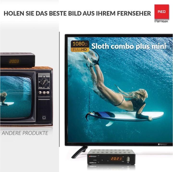 Produktbild Opticum SAT-Receiver Red Sloth Combo plus mini (DVB-T/T2, CI+-Schacht)