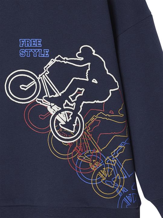 Produktbild Vertbaudet Jungen Kapuzensweatshirt mit BMX-Motiv und Recycling-Polyester (140)