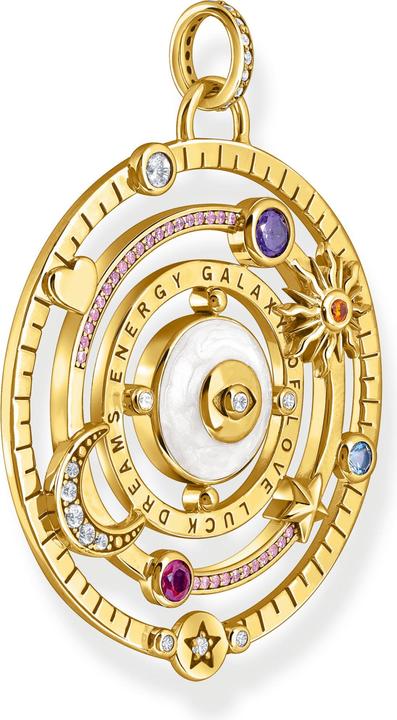 Image du produit Thomas Sabo Pendentif demi-sphère avec oeil pierres multicolores doré (Argent 925, Émail/argent, Émail)