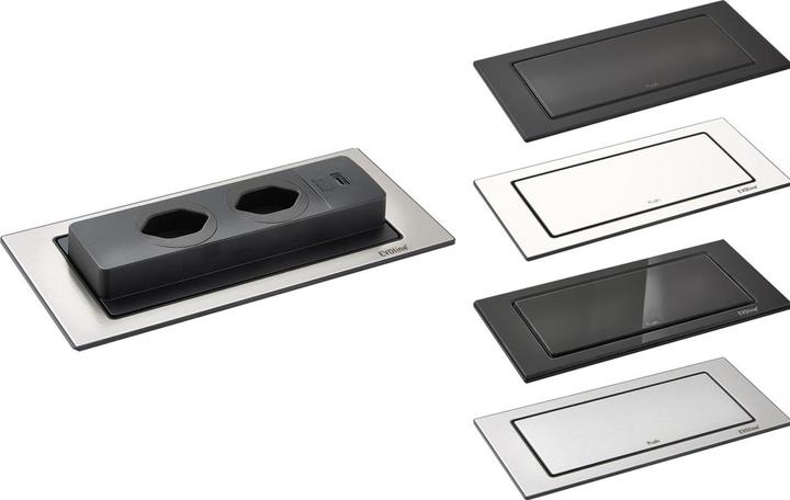 Produktbild Evoline Einbausteckdose mit USB-Charger BackFlip