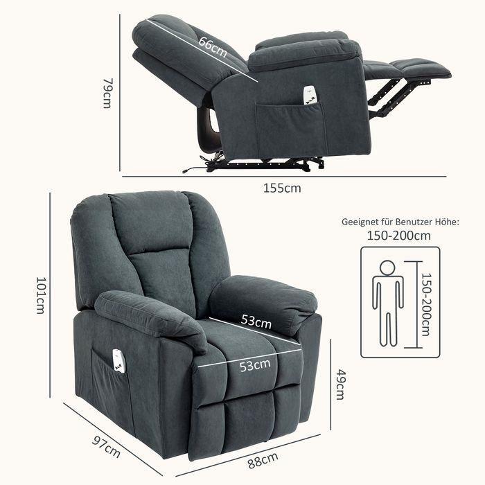 Actual product image Swisshandel24 Elektrisch Relaxsessel Fernsehsessel mit Liegefunktion Wärmefunktion Fussteil