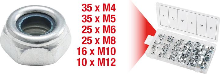 Produktbild KS Tools Sortiment Sicherungsmuttern (M12)