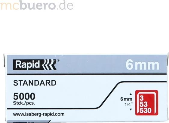 Actual product image Rapid Tacker staples no. 53 6mm galvanised PU=5000 pieces (5000 x)