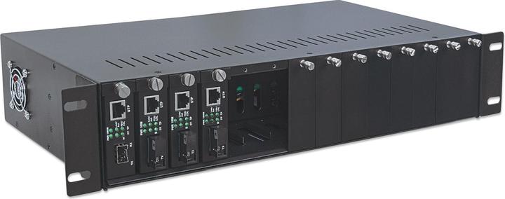 Produktbild Intellinet Medienkonvertergehaeuse 14 Slot 48,26 cm 19Zoll-Rackmount 2 HE redundantes Netzteil im Lieferumfang