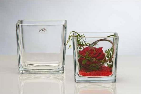 Produktbild Sandra Rich Vase Würfel Glas 14x14x14cm klar (1 x, 14 x 14 x 14 cm, 1 l)