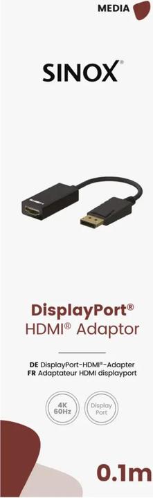 Produktbild Sinox DisplayPort™ - HDMI™ adapter. 0,1m. Sort (10 cm)