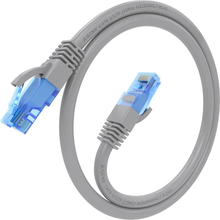 Produktbild Aisens CABLE RED LATIGUILLO RJ45 CAT.6 UTP AWG26 CCA GRIS 25CM (U/UTP, CAT6, 0.25 m)