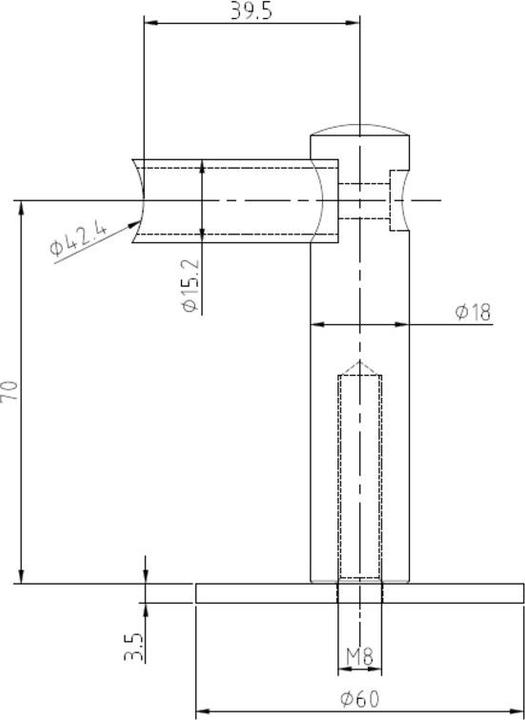 Produktbild OK-Line Handlaufst+AMMAvA-tzen modell 05 mit Wandscheibe flach (Stahl)