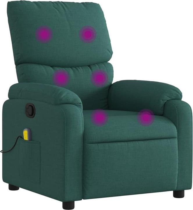 Produktbild VidaXL Massagesessel Dunkelgrün Stoff,Farbe: Dunkelgrün,Material