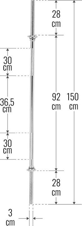 Image du produit Gorilla Sports Barre d'haltère long