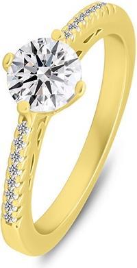 Image du produit Brilio Silver - Beautiful gold-plated ring with RI134Y zircons - Circuit: 58 mm (58)