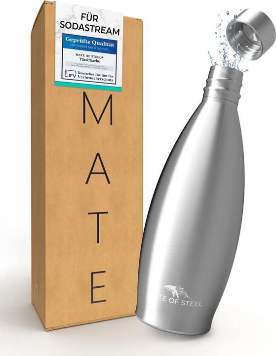 Image du produit Mate of Steel Bouteille en acier inoxydable de 0.9L pour Sodastream Crystal