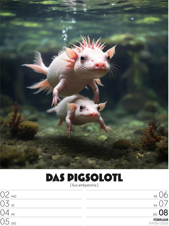 Immagine prodotto Verrücktes Tierleben - Wochenplaner mit KI-Bildern Kalender 2026 (25 x 33 cm, Tedesco)