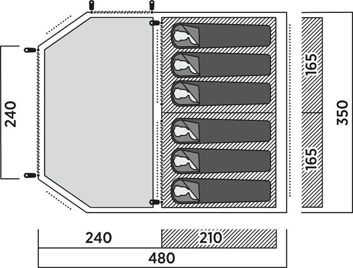 Produktbild Easy Camp Huntsville 600 Tunnelzelt (Tunnelzelt, 12.90 kg, 6 Personen)
