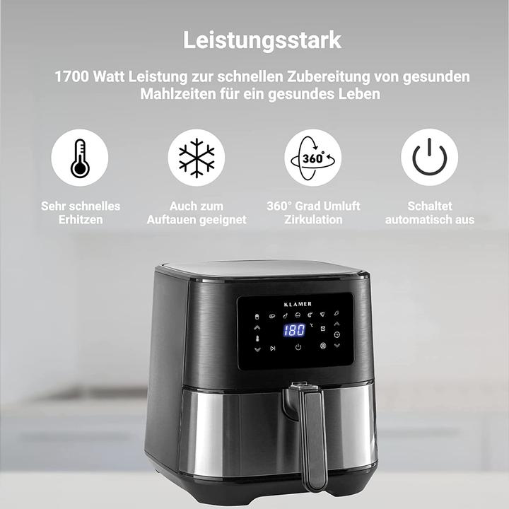 Actual product image KLAMER Heissluftfritteuse