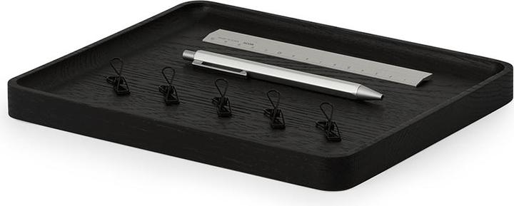 Immagine prodotto Oakywood Vassoio portaoggetti - Vassoio in legno - Organizzatore da scrivania - Nero / Medio - Legno di querc